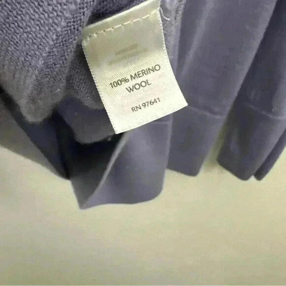 J. Jill Women’s Merino Wool Purple V-Neck Long Sleeve Top Size S - Picture 4 of 5